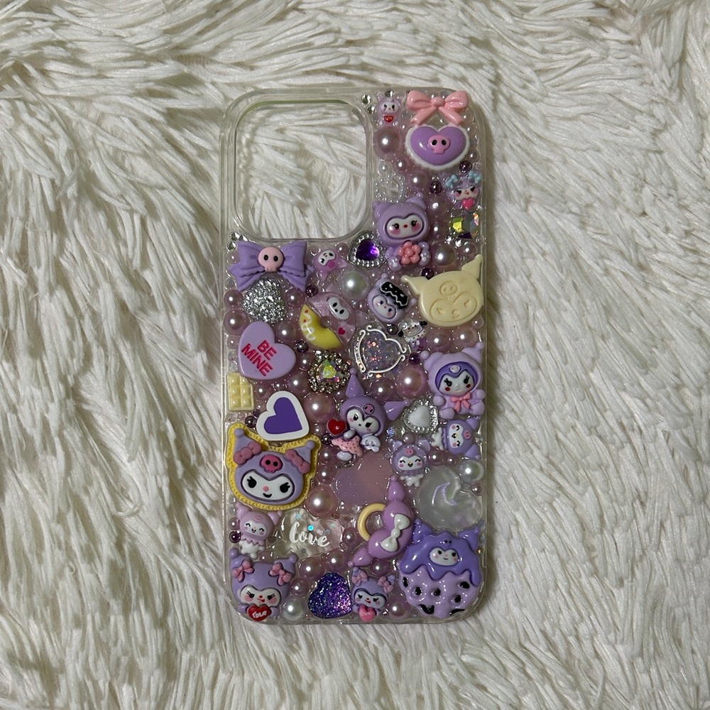 Handmade iPhone 14 Pro Max Junk Case Kuromi Sanrio Coquette Kawaii Y2K